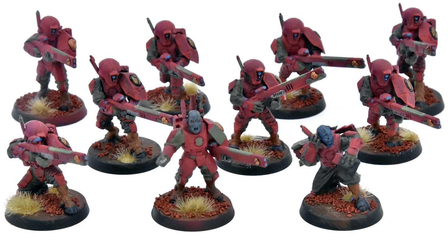 TAU EMPIRE 10 Fire Warriors #14 WELL PAINTED Warhammer 40K