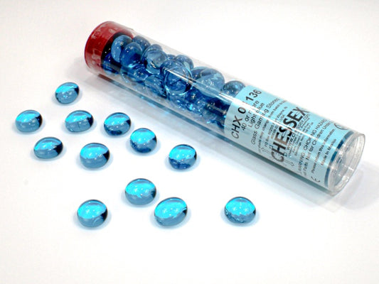 Glass Stones Light Blue  Qty 40 / 5.5 inches Tube Chessex (CHX01136)