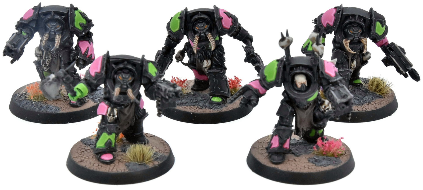 CHAOS SPACE MARINES 5 Terminators #1 WELL PAINTED Emperor's Children 40K