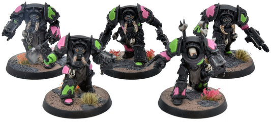 CHAOS SPACE MARINES 5 Terminators #1 WELL PAINTED Emperor's Children 40K