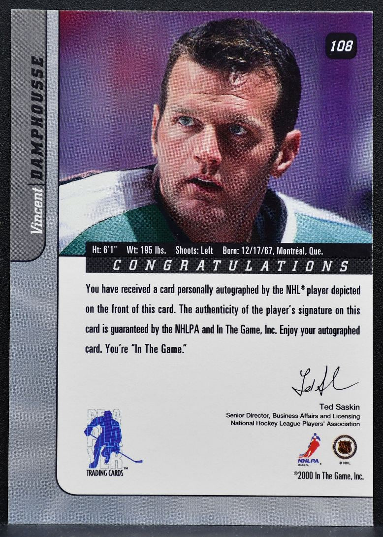 2000-01 In The Game Signature Series Autographs Vincent Damphousse Auto 8407