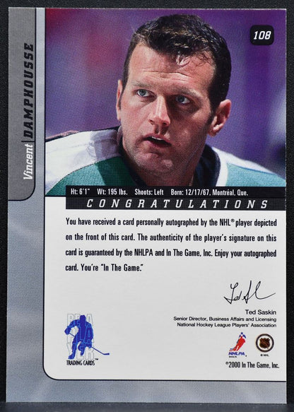 2000-01 In The Game Signature Series Autographs Vincent Damphousse Auto 8407