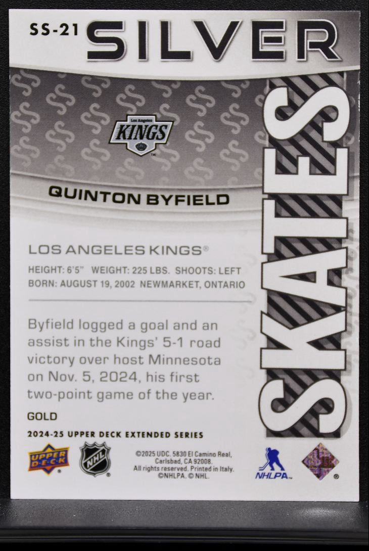 2024-25 UD Extended Series Silver Skates Gold Quinton Byfield Kings 081/250 9119