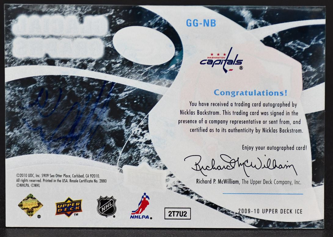 2009-10 UD Ice Glacial Graphs Nicklas Backstrom GG-NB Auto