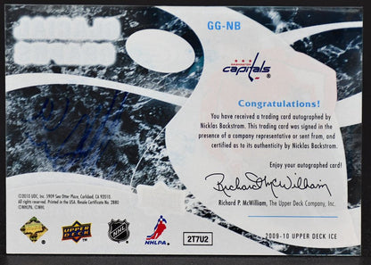 2009-10 UD Ice Glacial Graphs Nicklas Backstrom GG-NB Auto