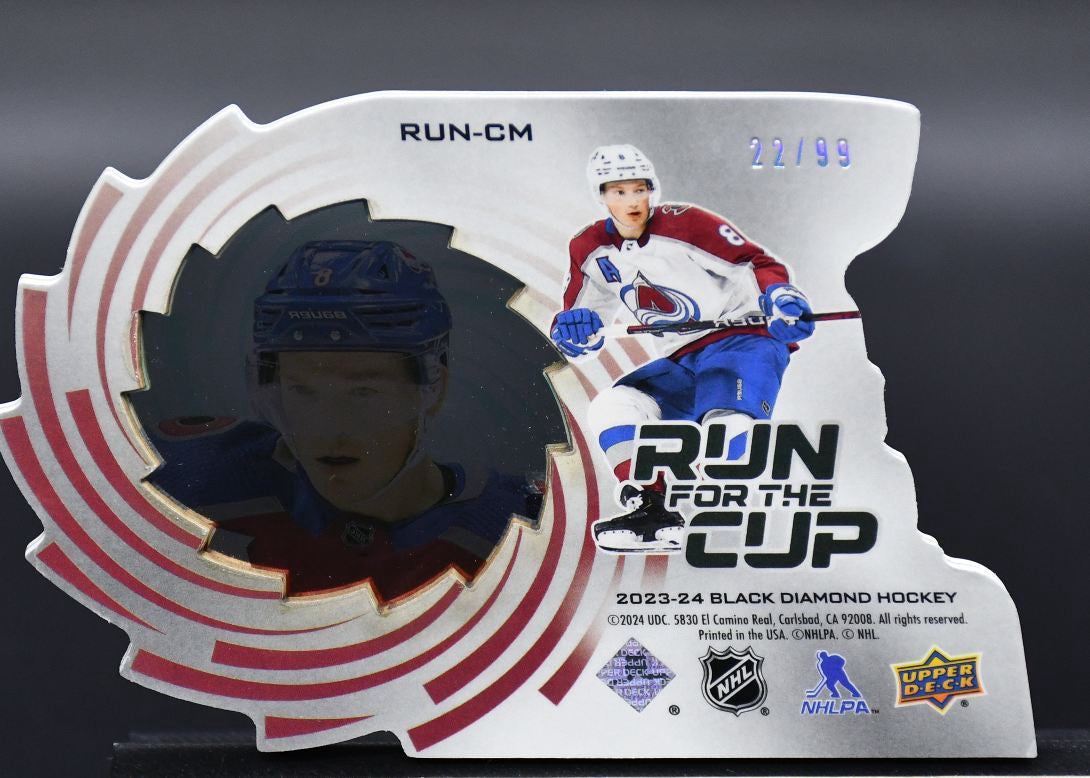 2023-24 UD Black Diamond Cale Makar RUN-CM Colorado Avalanche 22/99