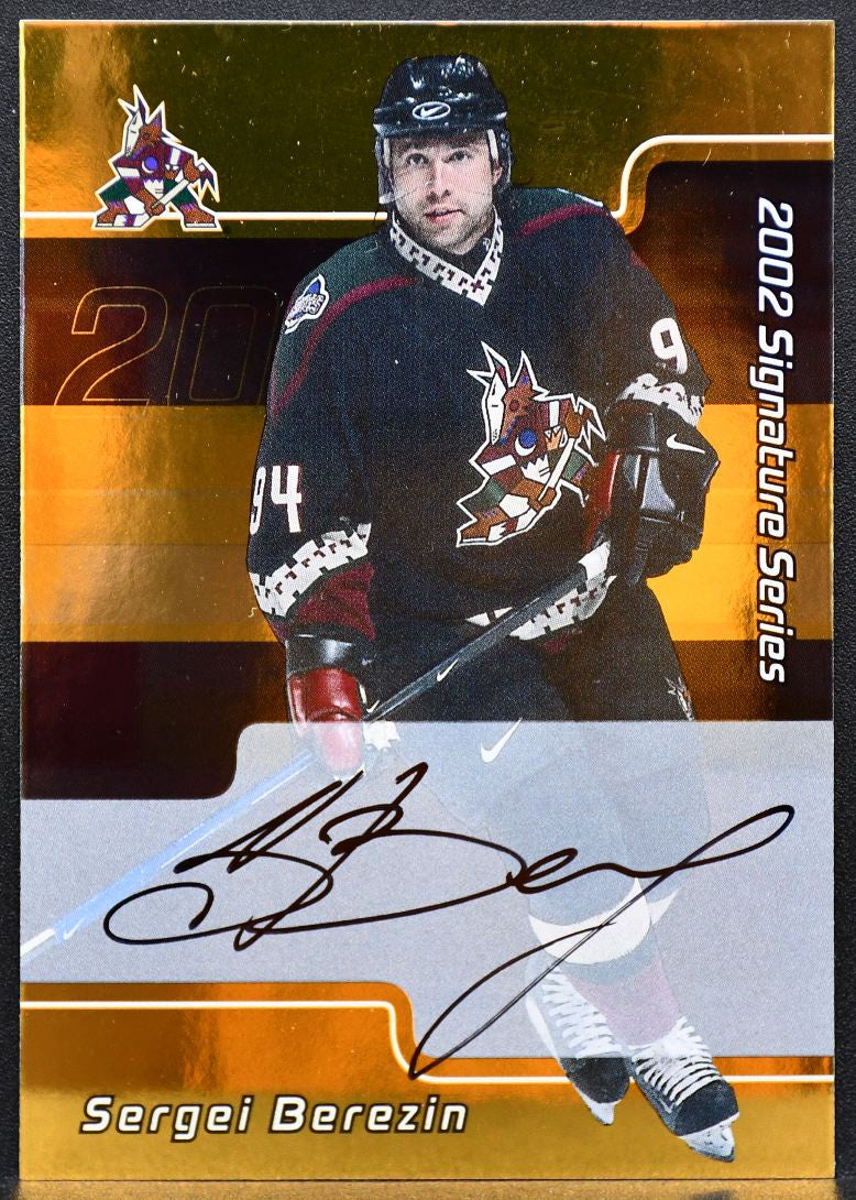 2002-03 Be a Player Series Autograph Gold Sergei Berezin 193 Coyotes Auto 8690