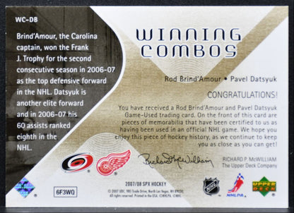 2007-08 SPx Winning Combos Jersey Datsyuk/Brind'Amour Jersey 3511
