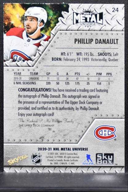 2020-21 Skybox Metal Universe Autographs Silver Phillip Danault Auto 1274