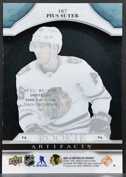 2021-22 UD Artifacts 2020-21 Update - Clear Cut Rookies Pius Suter RC 4355