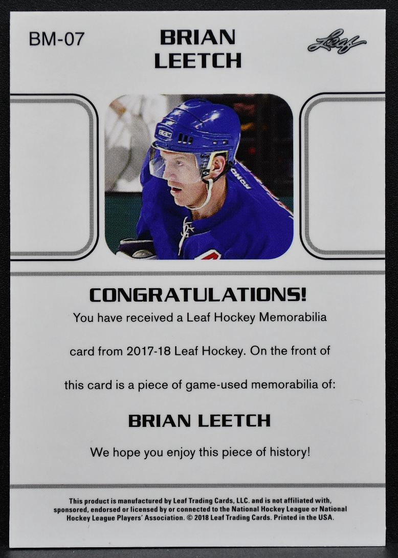 2017-18 Leaf 1990 Memorabilia Brian Leetch BM-07 Jersey 4169