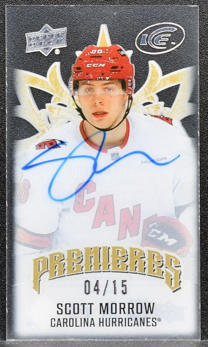 2024-25 UD Ice Mini Premieres Auto Scott Morrow MP-SM Hurricanes RC Auto 6996
