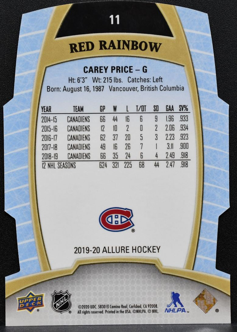 2019-20 Upper Deck Allure Red Rainbow Carey Price 11 Montreal Canadiens 8945
