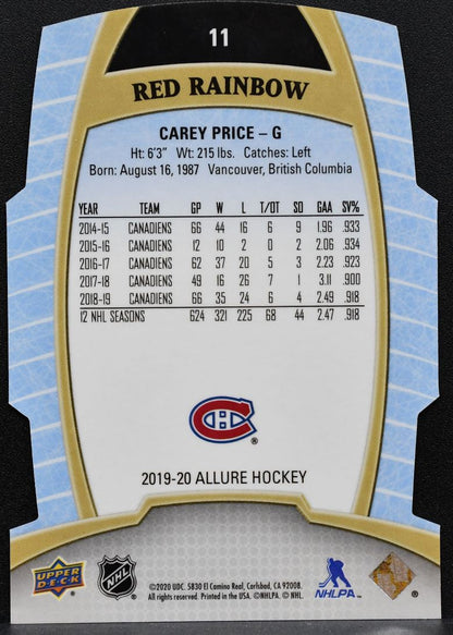 2019-20 Upper Deck Allure Red Rainbow Carey Price 11 Montreal Canadiens 8945