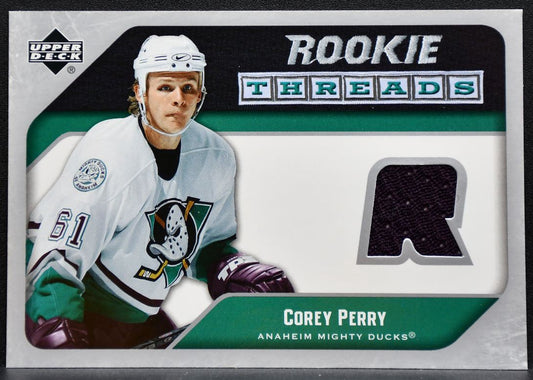 2005-06 Upper Deck Rookie Threads Corey Perry RT-CP Mighty Ducks RC Jersey 0899