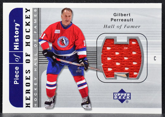 2002-03 UD Piece of History Heroes Jerseys Gilbert Perreault Sabres Jersey 8559