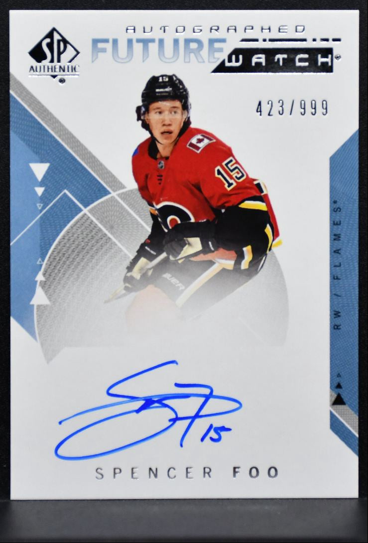 2018-19 SP Authentic Future Watch Auto Spencer Foo Flames RC Auto 423/999 9991