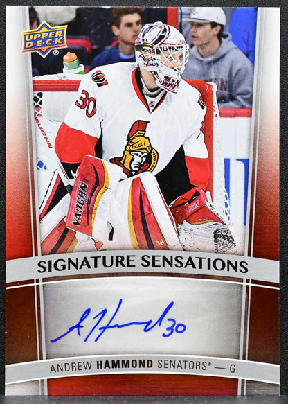 2015-16 UD Series 1 Signature Sensations Andrew Hammond SS-AH Senators Auto 7011