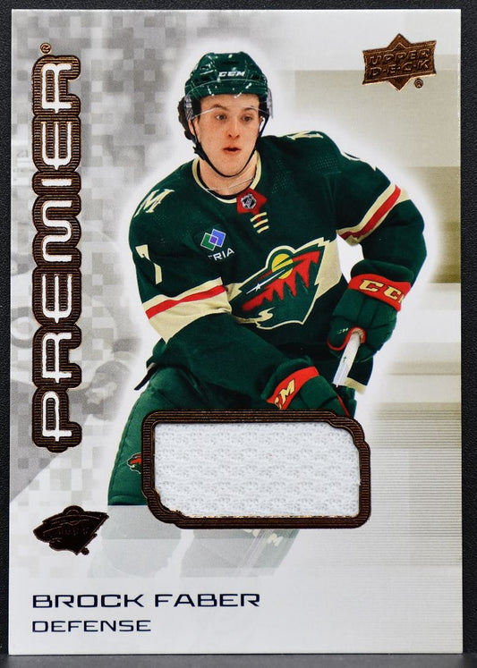 2024-25 Upper Deck Premier Bronze Jersey Brock Faber 57 Minnesota Wild Jersey 7901