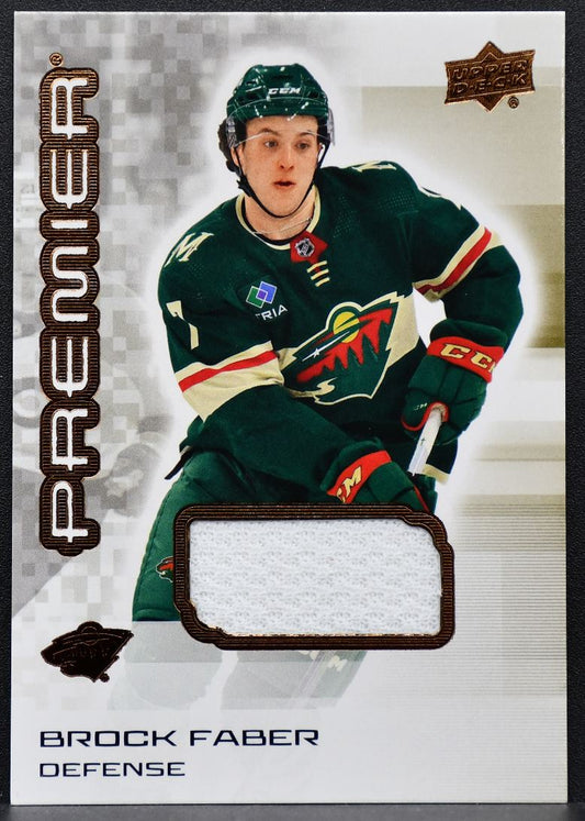 2024-25 Upper Deck Premier Bronze Jersey Brock Faber 57 Minnesota Wild Jersey 7901