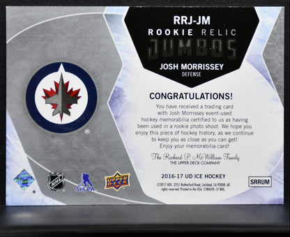 2016-17 UD Ice Rookie Relic Jumbos Josh Morrissey RC /199 Jersey 1138
