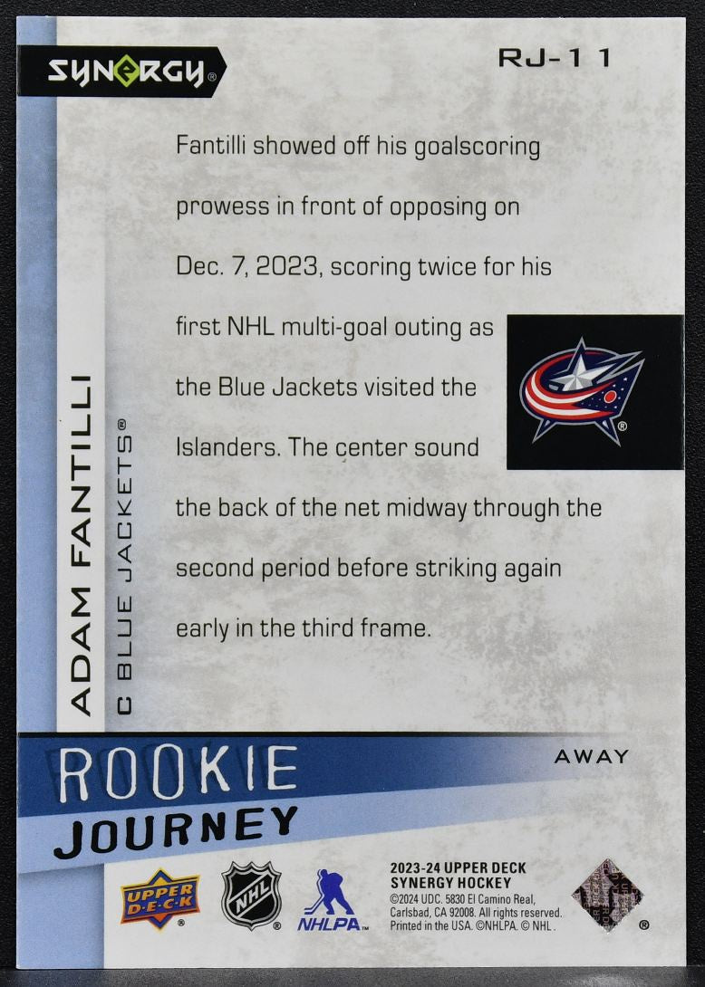 2023-24 Upper Deck Synergy Rookie Journey Red Adam Fantilli RC 442/599 7800