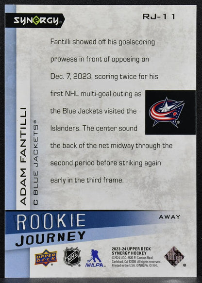 2023-24 Upper Deck Synergy Rookie Journey Red Adam Fantilli RC 442/599 7800