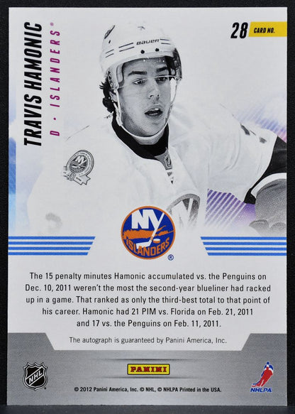 2011-12 Panini Titanium New Wave Autographs Travis Hamonic Islanders Auto 7219