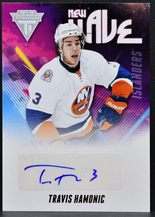 2011-12 Panini Titanium New Wave Autographs Travis Hamonic Islanders Auto 7219
