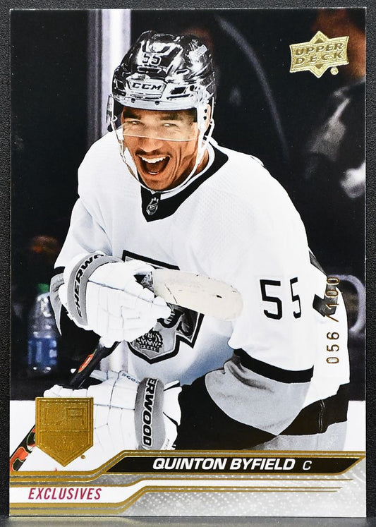 2023-24 Upper Deck Series 1 Exclusives Quinton Byfield 81 Kings 056/100 0702