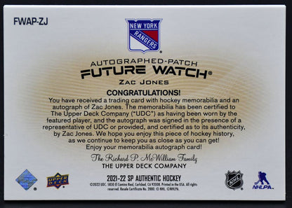 2021-22 SP Authentic Autographed Future Watch Jones FWAP-ZJ RC 068/100 Patch