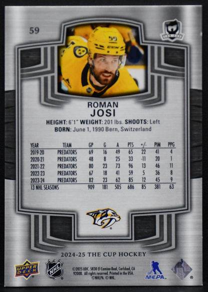 2024-25 Upper Deck The Cup Roman Josi 59 Nashville Predators 233/249 1879