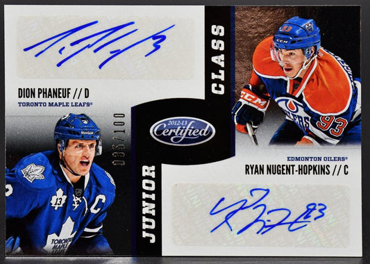 2012-13 Panini Certified Phaneuf/Nugent-Hopkins Maple Leafs / Oilers Auto /100