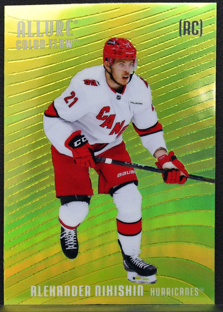 25-26 UD Allure Color Flow RC Yellow-Green Nikishin CF-3 Carolina Hurricanes RC 8038