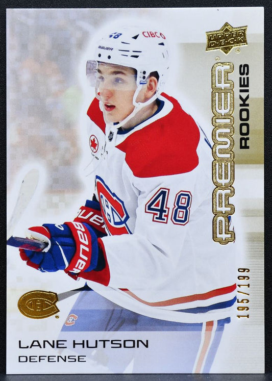 2024-25 UD Premier Rookies Gold Lane Hutson 131 Canadiens RC 195/199 9119