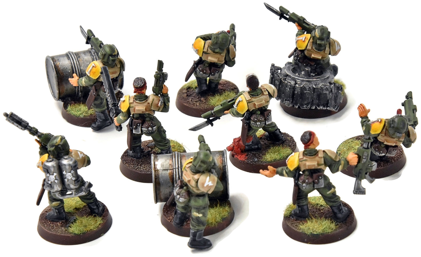 ASTRA MILITARUM 9 Cadian Shock Troops #7 WELL PAINTED Warhammer 40K