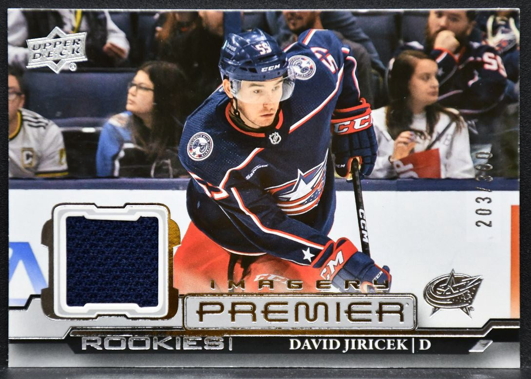 22-23 UD Premier Imagery Jersey RC David Jiricek Columbus Blue Jackets RC Jersey 6508