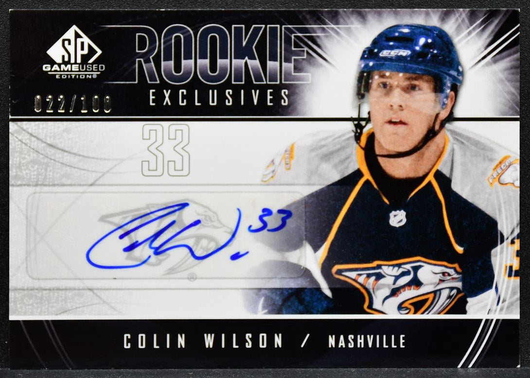 2009-10 SP Game Used Rookie Exclusives Autographs Colin Wilson RC Auto 9028