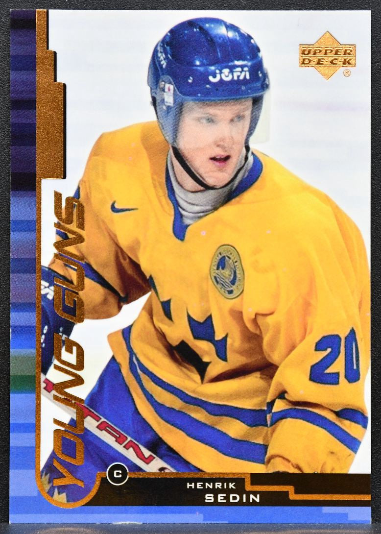 1999-100 Upper Deck Young Guns Henrik Sedin 166 Sweden RC 5145