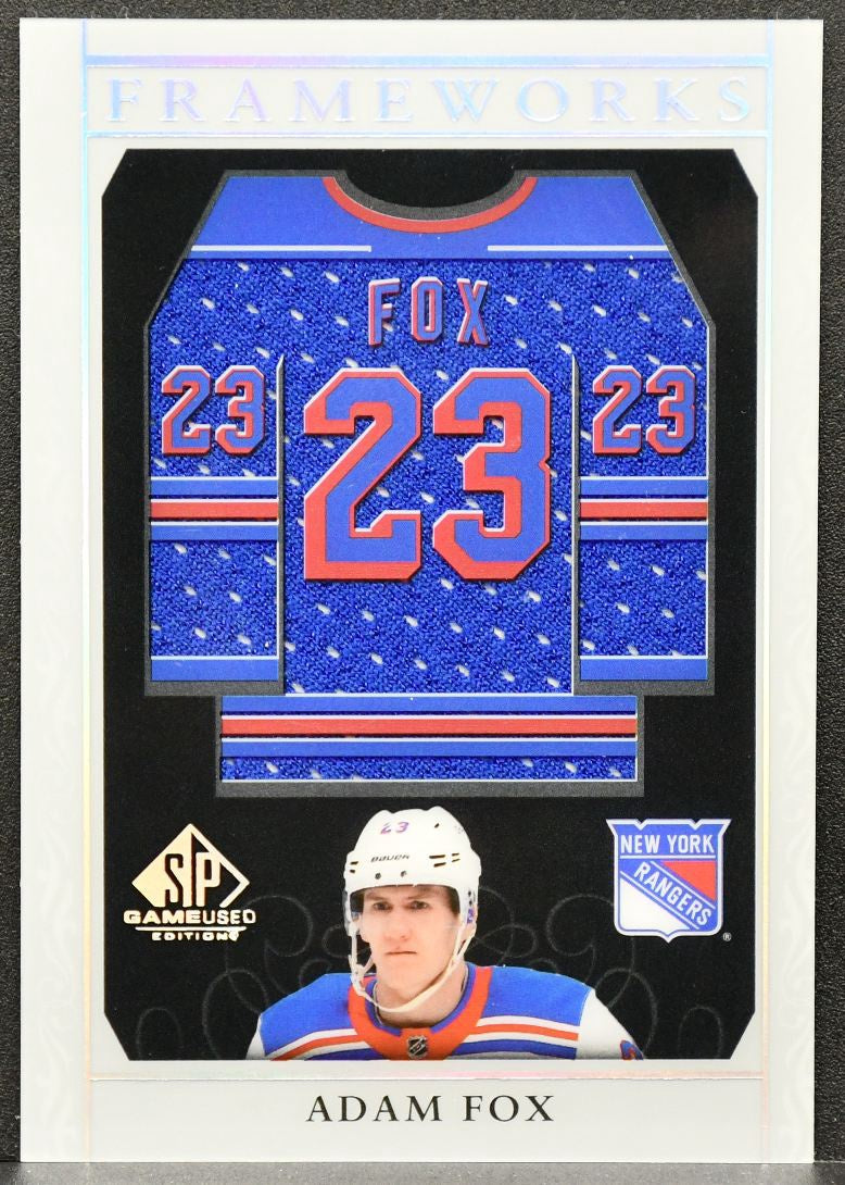 2021-22 SP Game Used Frameworks Adam Fox F-AF New York Rangers Jersey 8242