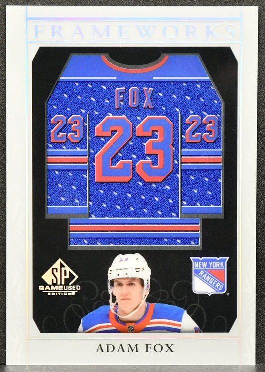 2021-22 SP Game Used Frameworks Adam Fox F-AF New York Rangers Jersey 8242