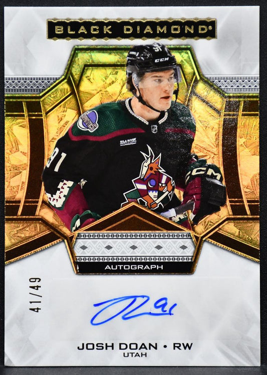 2024-25 UD Black Diamond Autographs Josh Doan BDB-JD Utah Hockey Club Auto 41/49