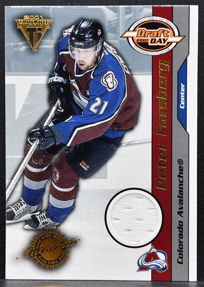 2000-01 Pacific Private Stock Titanium Draft Day Forsberg Jersey 9921
