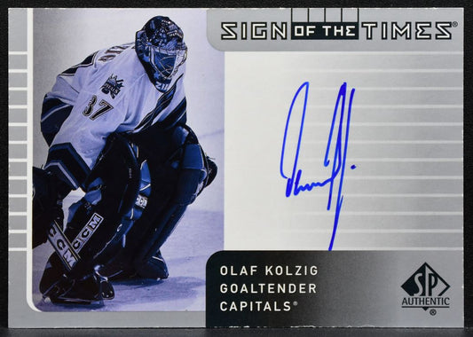 2001-02 SP Authentic Sign of the Times Olaf Kolzig OK Capitals Auto 7248