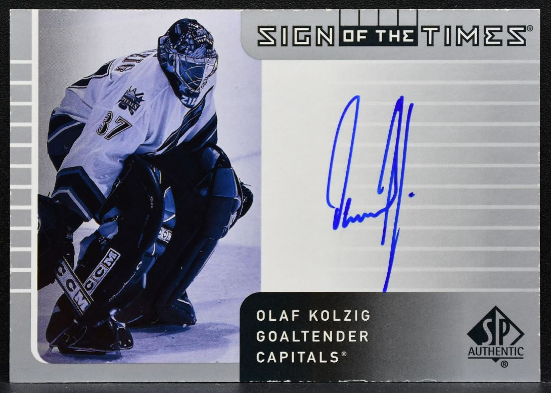2001-02 SP Authentic Sign of the Times Olaf Kolzig OK Capitals Auto 7248