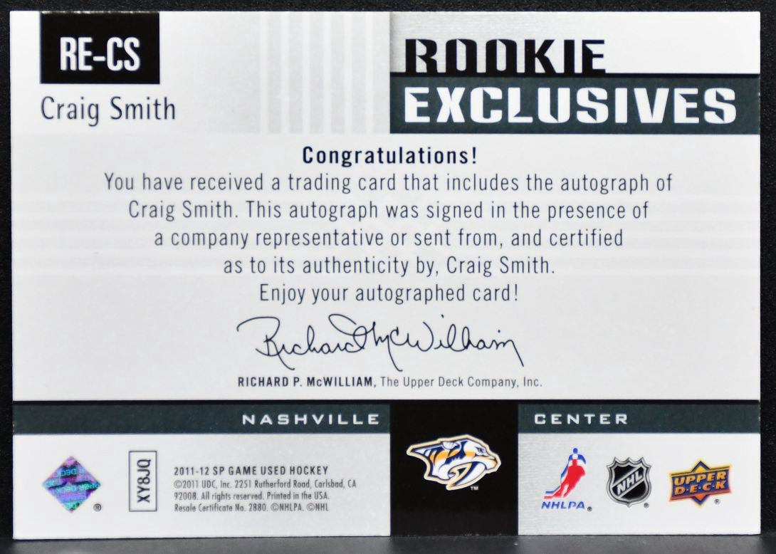 2011-12 SP Game Used Rookie Exclusives Autographs Smith RC Auto 100/100 7157