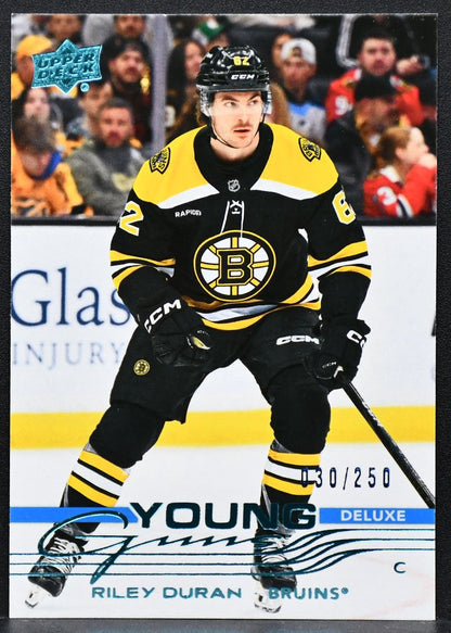 2025-26 UD Series 1 Young Guns Deluxe Riley Duran 211 Boston Bruins RC 030/250 1954
