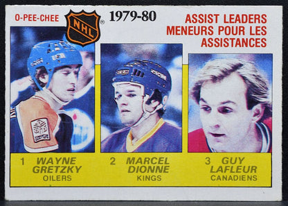 1980-81 OPC Marcel Dionne/Wayne Gretzky/Guy Lafleur Kings/Oilers/Canadiens 9034