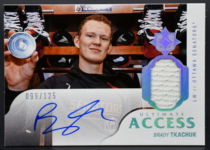 2018-19 UD Ultimate Collection Jersey Autograph Tkachuk Senators Auto /125