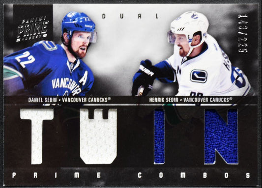 2012-13 Panini Prime Combos Dual Jerseys Sedin/Sedin /225 Jersey 5211